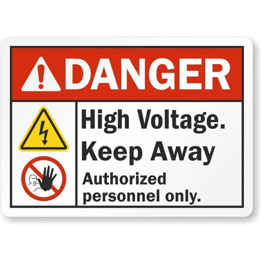 High Voltage Authorized Personnel Only Ansi Danger Aluminum Sign — product artwork