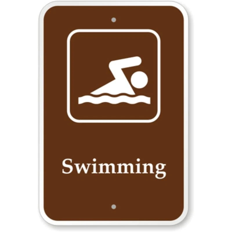 Swimming Campground Park Aluminum Sign — product artwork