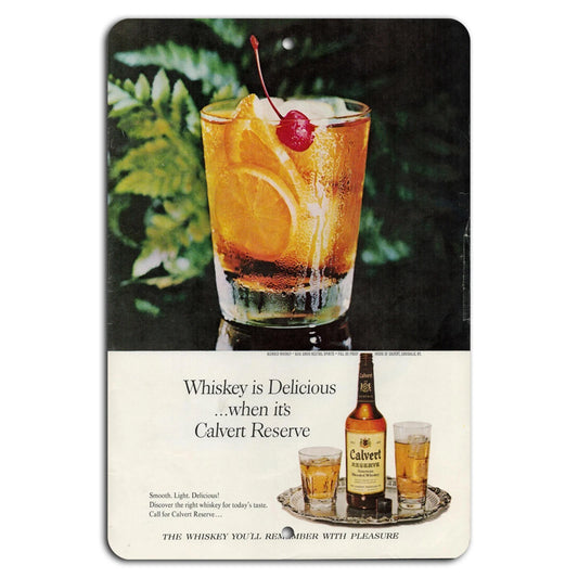 Calvert Reserve Smooth Light Delicious Whiskey Vintage Sign — product artwork