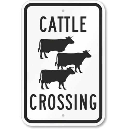 Cattle Farm Ranch Warning Aluminum Sign — product artwork