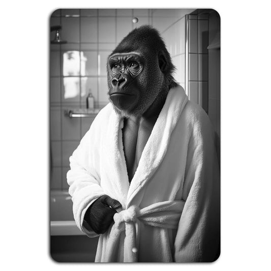 Gorilla Bathrobe Handmade Vertical Aluminum Sign — product artwork