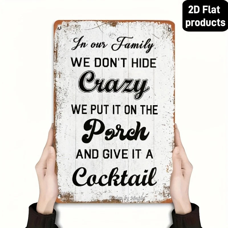 Cocktail Funny Retro Look Aluminum Sign — product artwork