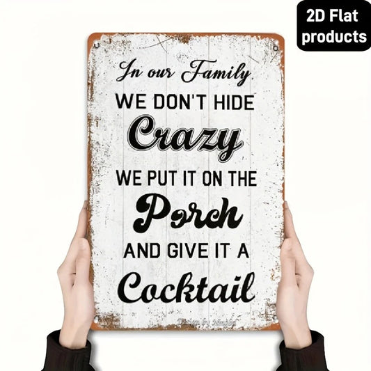 Cocktail Funny Retro Look Aluminum Sign — product artwork