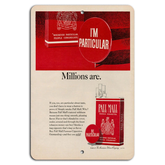 Vintage Pall Mall Retro Garage Aluminum Sign — product artwork