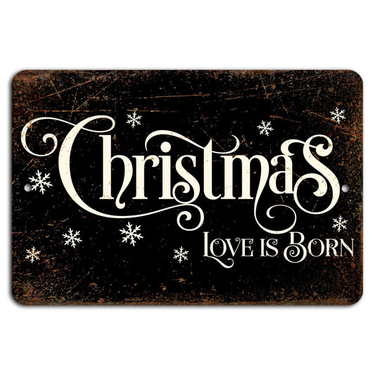 Rustic Christmas Vintage Holiday Aluminum Sign — product artwork