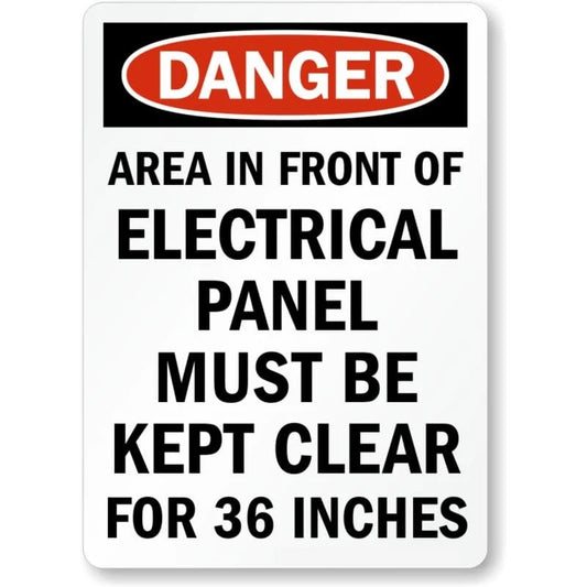 Electrical Panel Clear Danger Aluminum Sign — product artwork