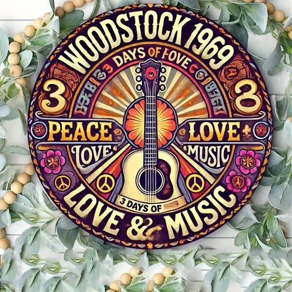 Woodstock Funny Round Aluminum Sign — product artwork