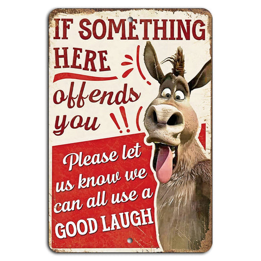 Funny Donkey Rustic Sarcastic Humor Aluminum Sign — product artwork