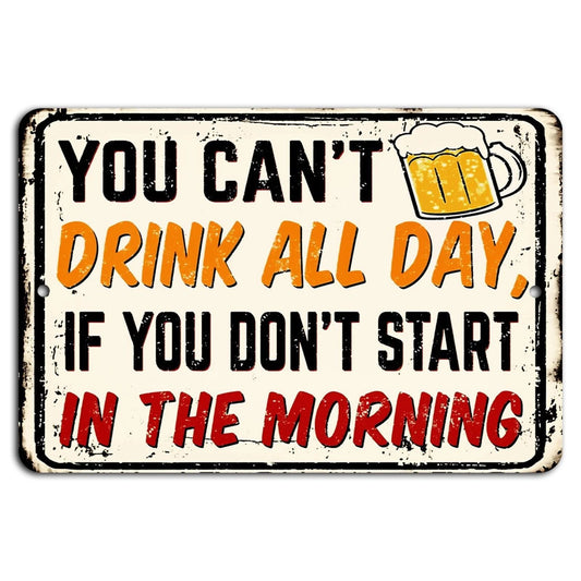 Funny Bar Rustic Distressed Man Cave Aluminum Sign — product artwork