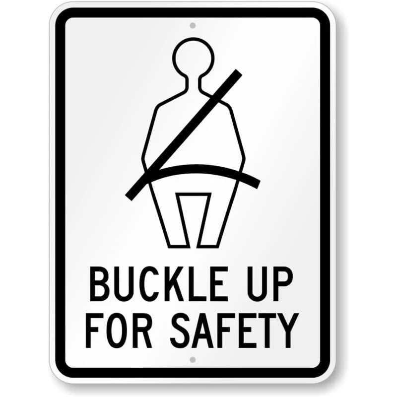 Buckle Up Aluminum Sign — product artwork