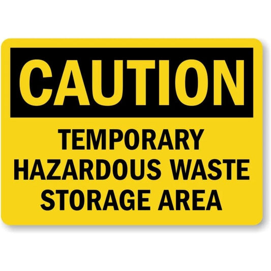 Caution Temporary Hazardous Waste Aluminum Sign — product artwork