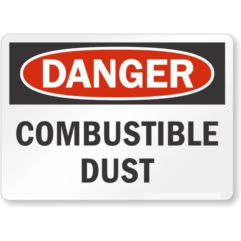 Danger Combustible Dust Safety Aluminum Sign — product artwork