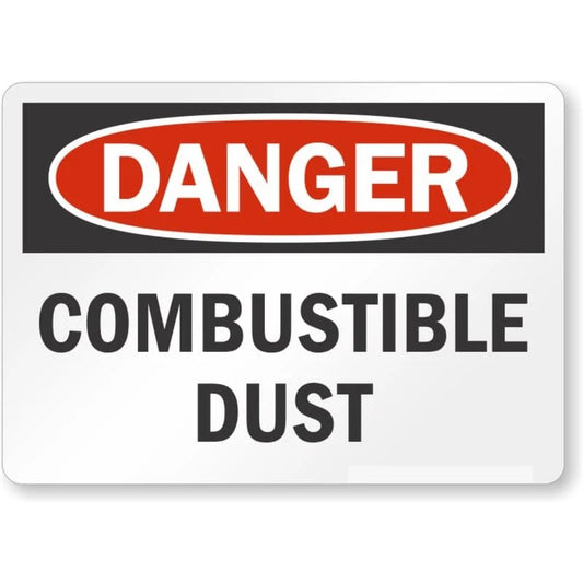 Danger Combustible Dust Safety Aluminum Sign — product artwork