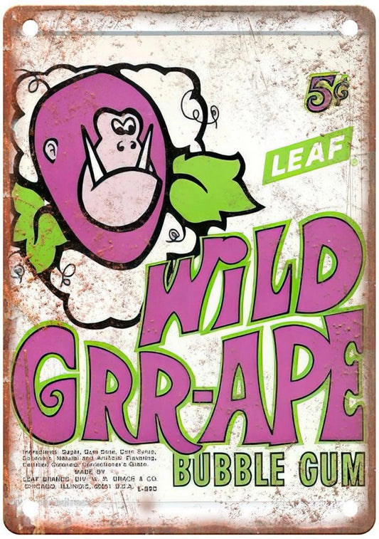 Leaf Wild Grape Bubble Gum Vintage Aluminum Sign — product artwork