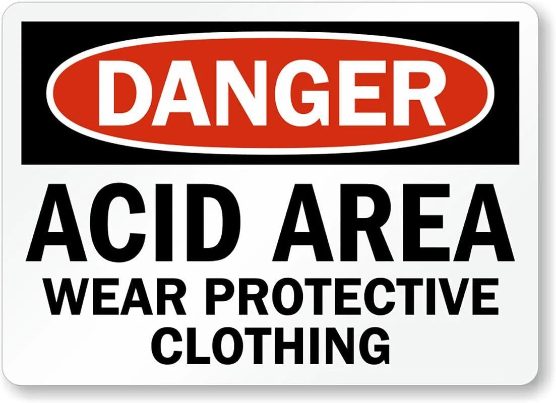 Acid Area Danger Business Safety Aluminum Sign — product artwork