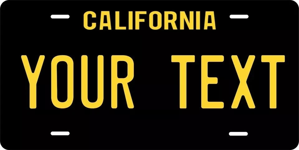 California Black Personalized Replica License Plate — product artwork
