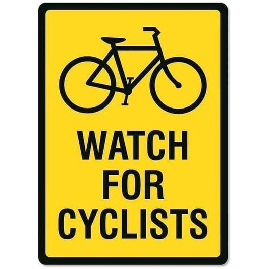 Cyclists Observe Caution Danger Aluminum Sign — product artwork