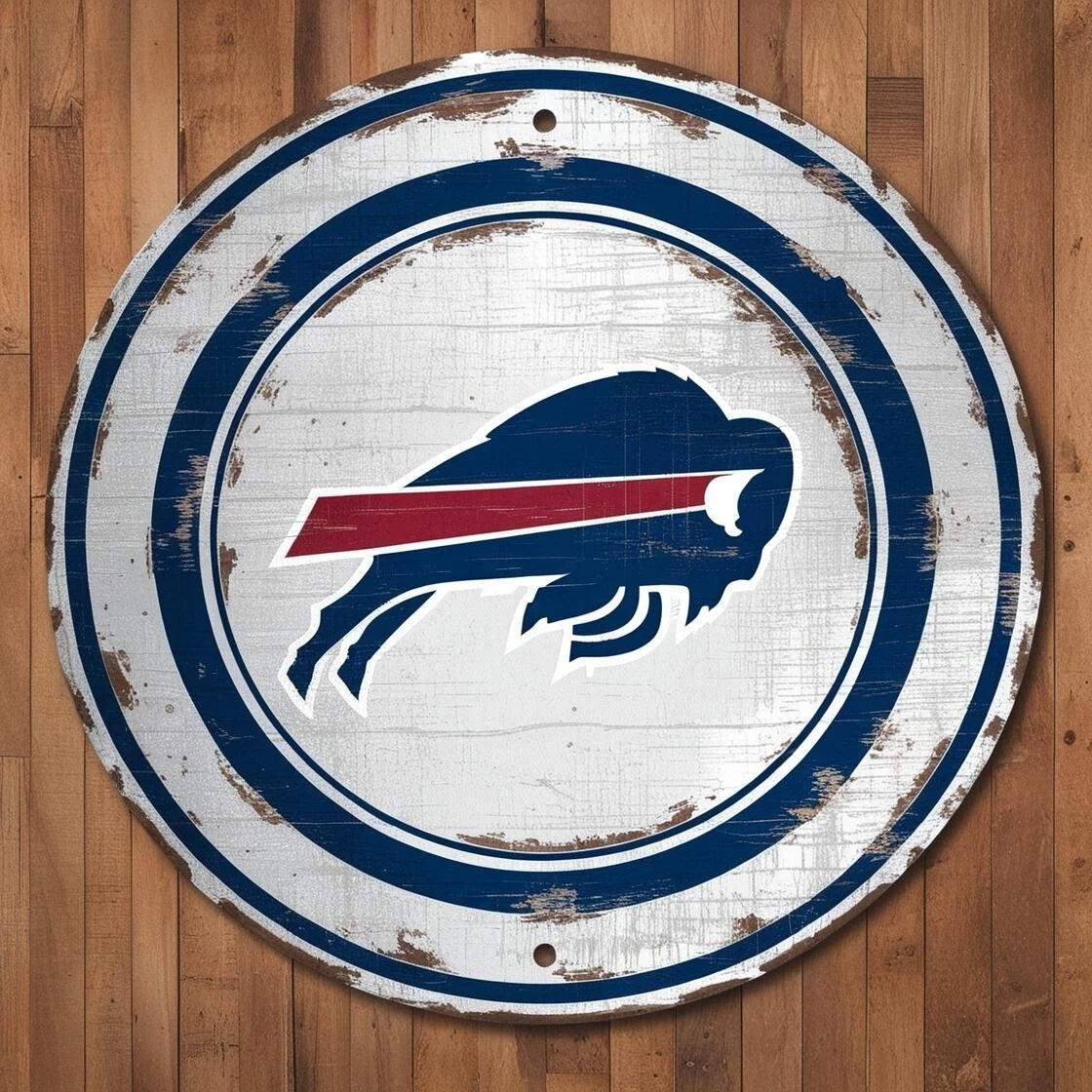 Buffalo Football Concentric Rings Round Aluminum Sign — product artwork