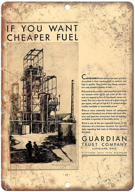 Motor Oil Guardian Trust Company Funny Aluminum Sign — product artwork