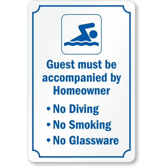 Guest Accompanied Homeowner Aluminum Sign — product artwork