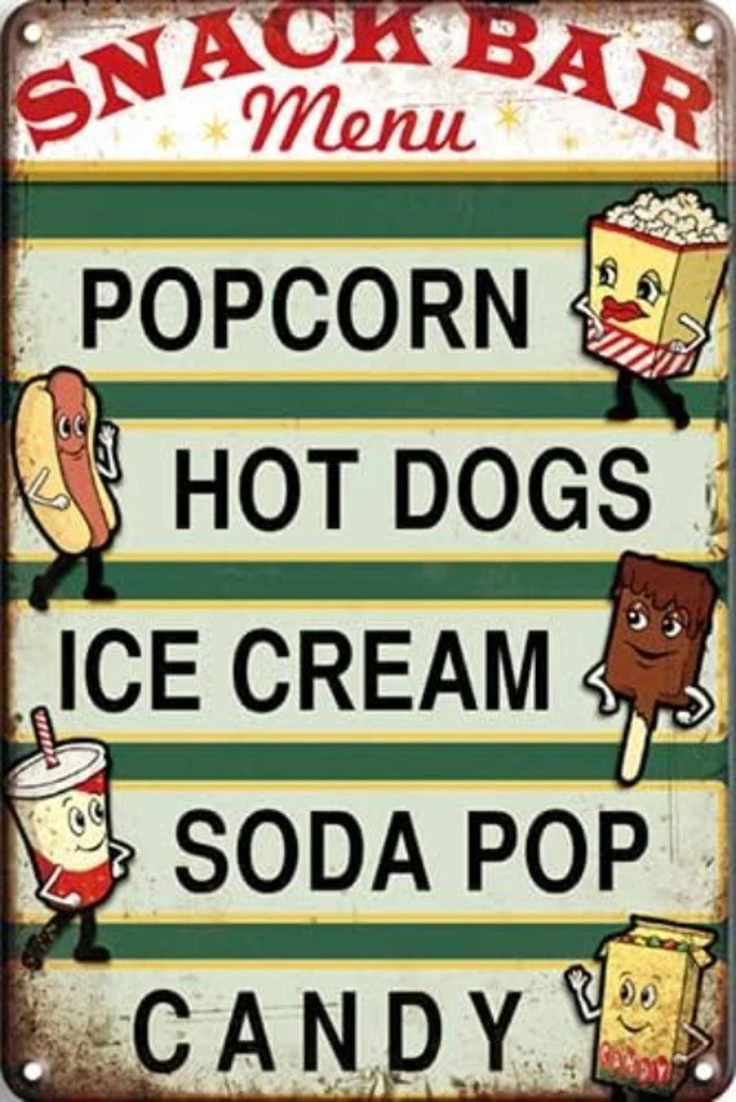 Snack Bar Funny Wall Art Aluminum Sign — product artwork