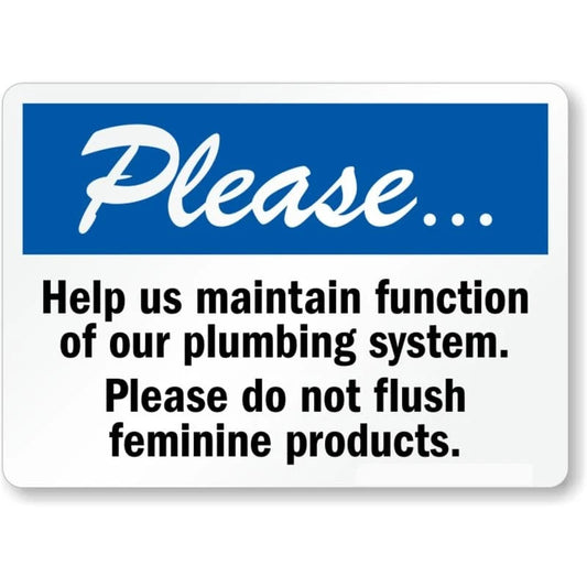 Feminine Hygiene Products Aluminum Sign — product artwork