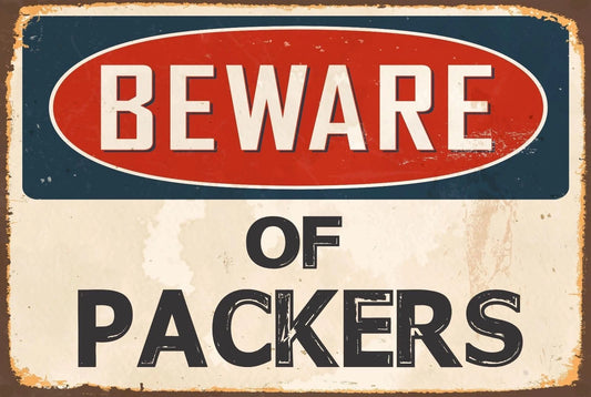 Novelty Beware of Packers Funny Vintage Aluminum Sign — product artwork