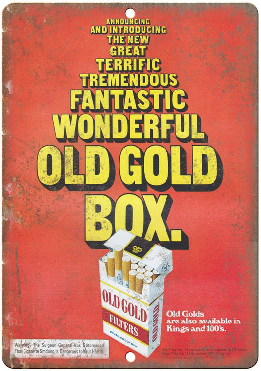 Old Gold Filters Vintage Style Cigarette Ad Aluminum Sign — product artwork