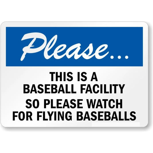 Please Baseball Facility Aluminum Sign — product artwork