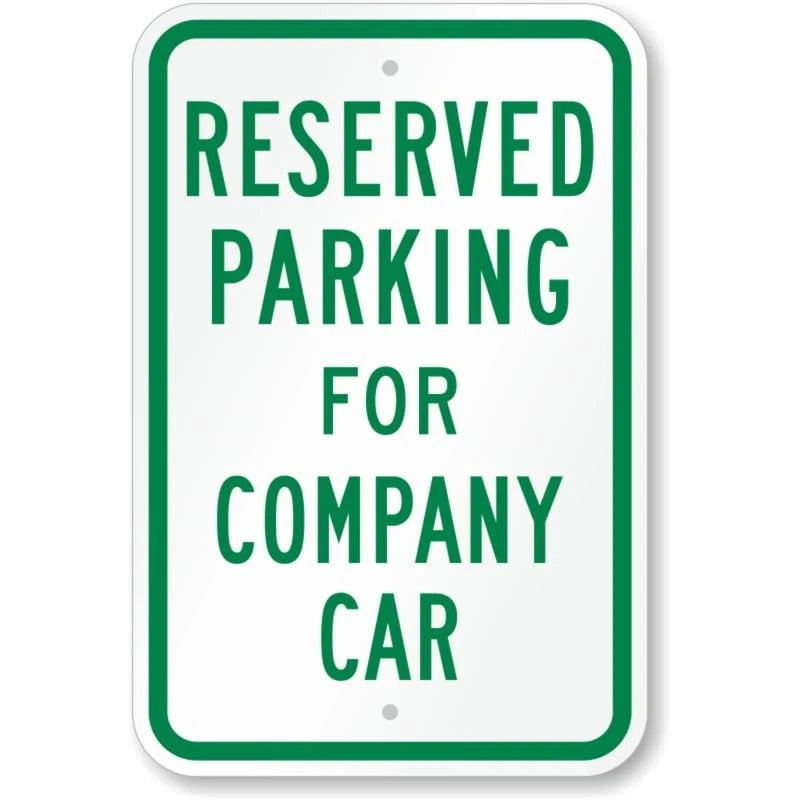 Company Car Reserved Parking Aluminum Sign — product artwork