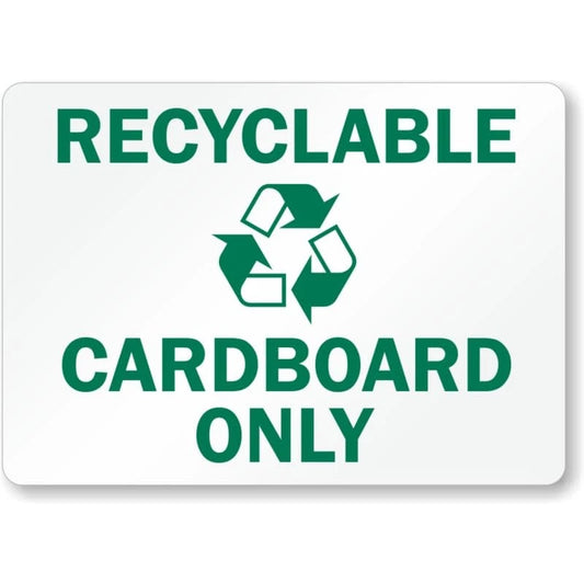 Recycling Cardboard Only Aluminum Sign — product artwork