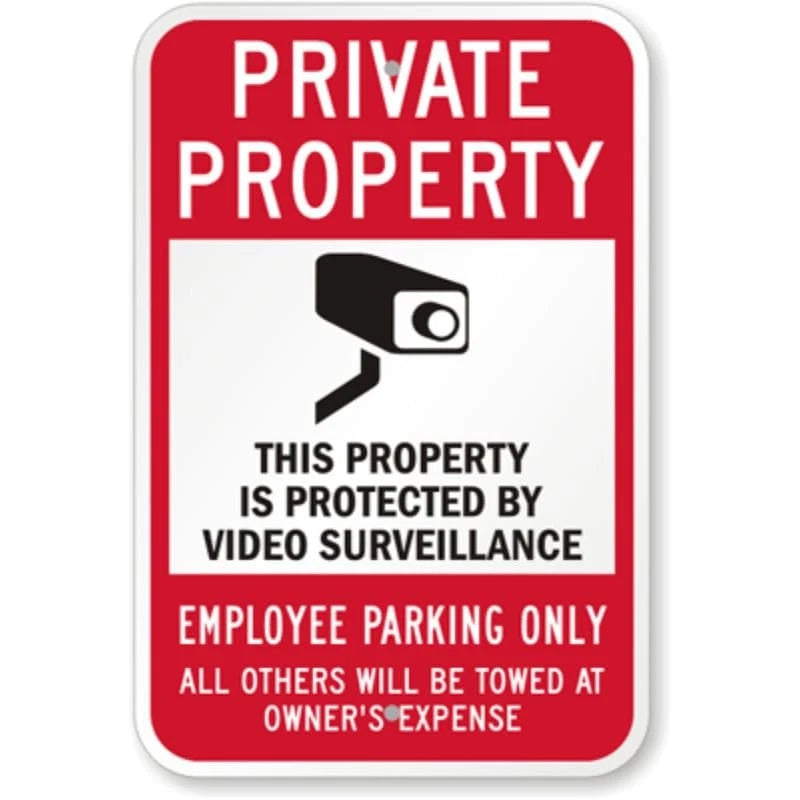 Private Property Employee Parking Aluminum Sign — product artwork
