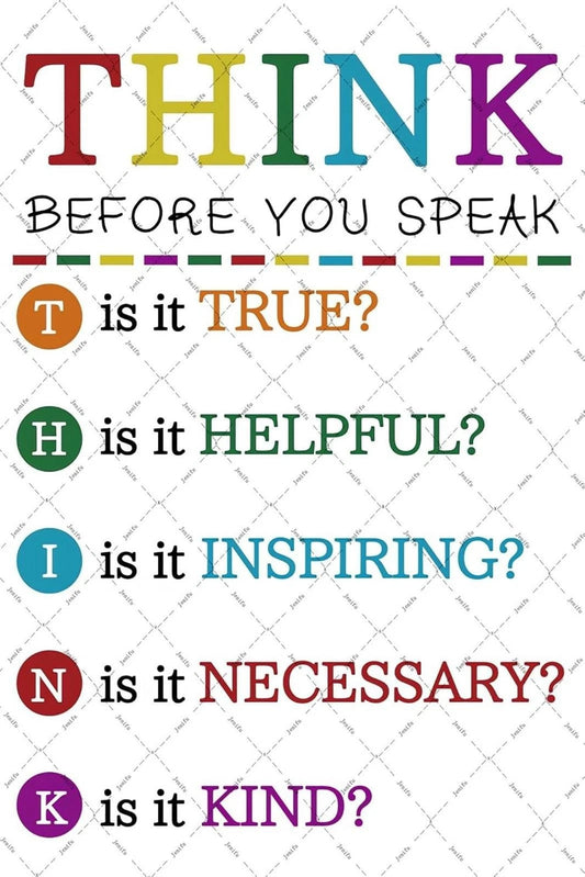 Mental Health Funny Think Before You Speak Aluminum Sign — product artwork