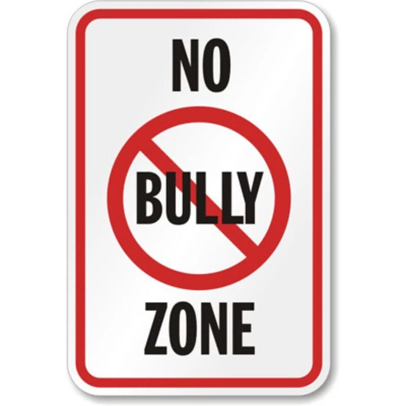 No Bully Zone Prohibition Symbol Aluminum Sign — product artwork