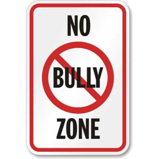 No Bully Zone Prohibition Symbol Aluminum Sign — product artwork