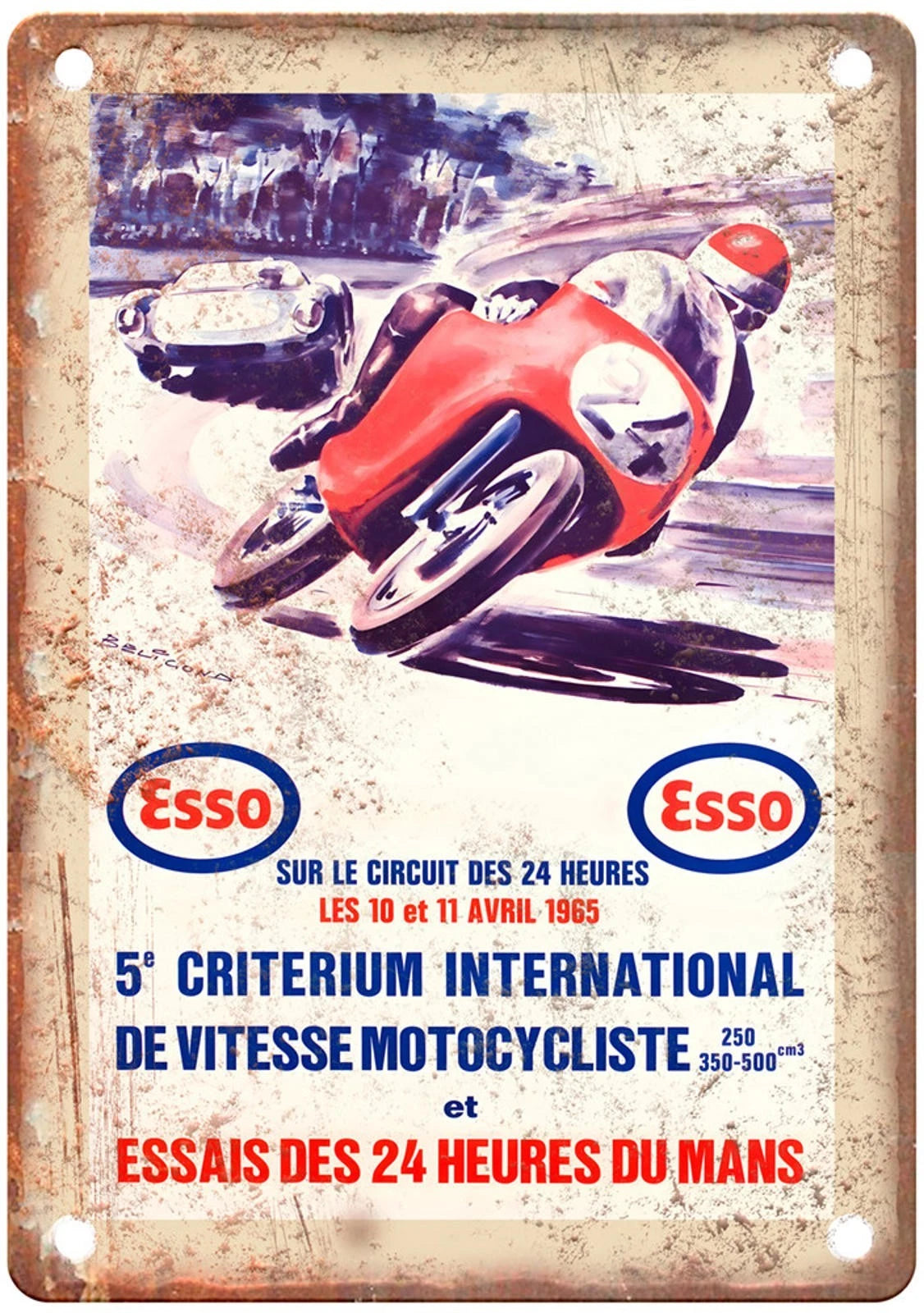 Vintage Motorcycle 1965 Retro Look Funny Aluminum Sign — product artwork