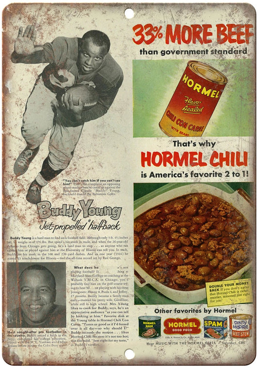 Advertising Hormel Ham Spam Dinty Moore Buddy Young Aluminum Sign — product artwork