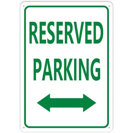 Reserved Parking Double Arrow Rust Free Aluminum Sign — product artwork