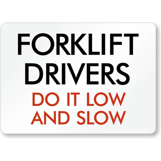 Forklift Drivers Safety Aluminum Sign — product artwork