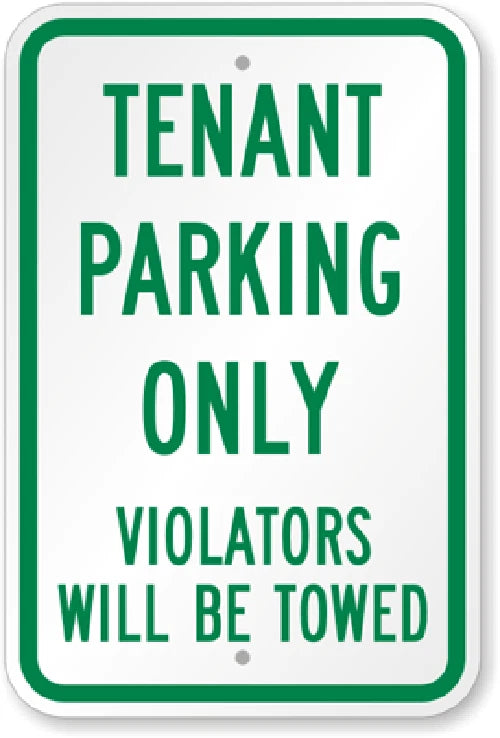 Tenant Parking Aluminum Sign — product artwork