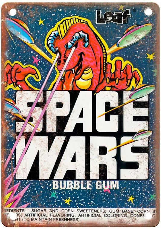 Leaf Space Wars Bubble Gum Vintage Aluminum Sign — product artwork