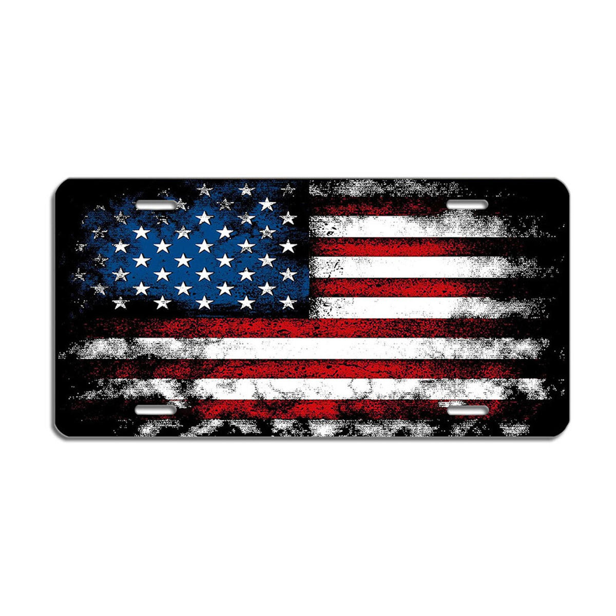Vintage Rustic American Flag Decorative Aluminum Plate — product artwork