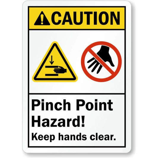 Pinch Point Hazard Clear Aluminum Sign — product artwork