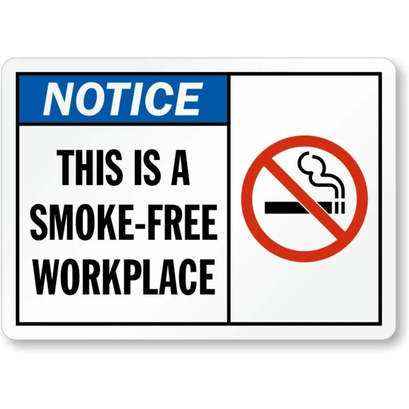 Smoke Free Workplace Aluminum Sign — product artwork