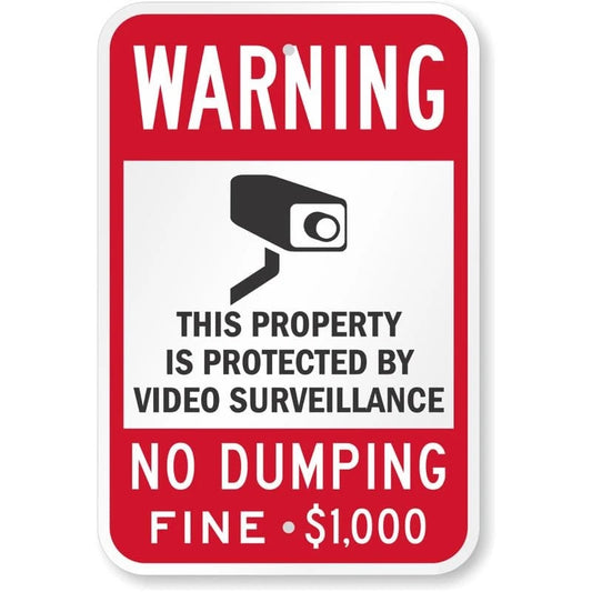 No Dumping Warning Aluminum Sign — product artwork
