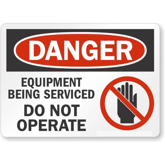 Equipment Being Serviced Do Not Operate Danger Aluminum Sign — product artwork