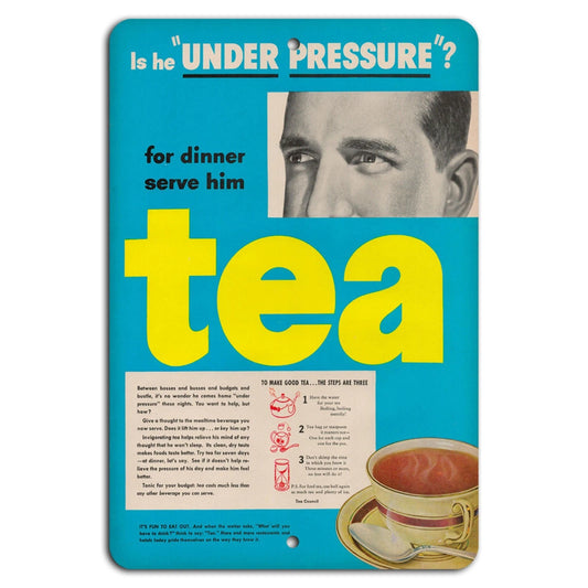 Vintage Tea Handmade Aluminum Sign — product artwork