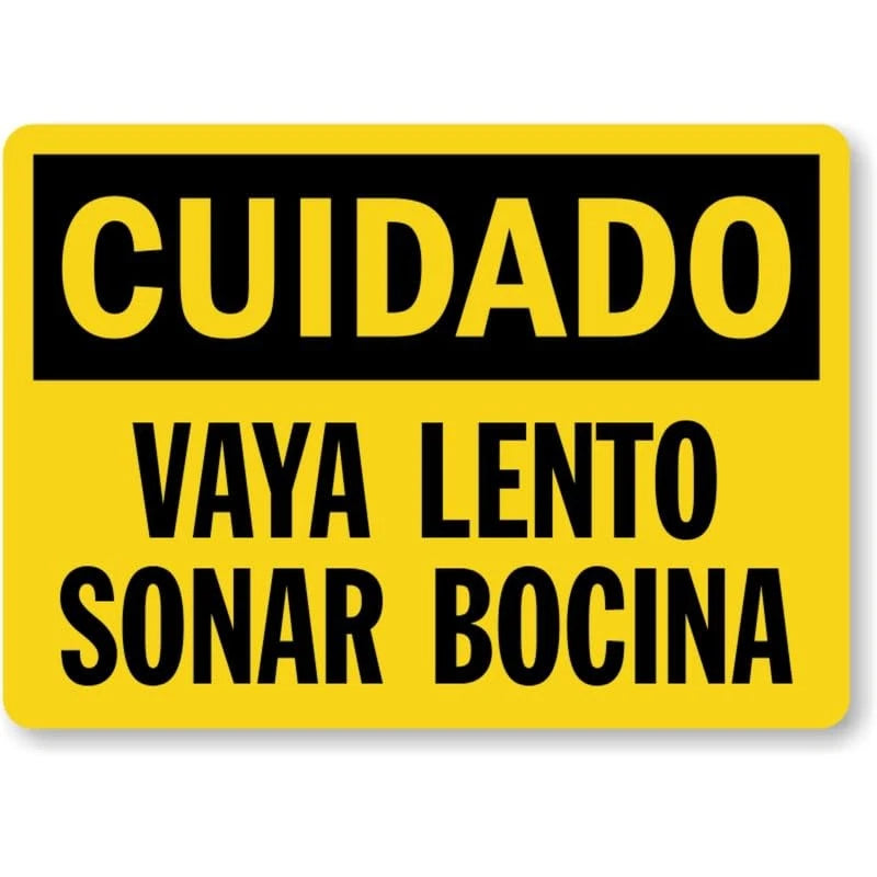 Spanish Slow Sound Horn Aluminum Sign — product artwork