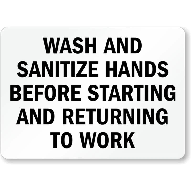 Sanitizer Bilingual Hand Washing Aluminum Sign — product artwork