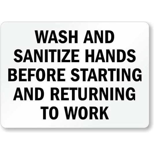 Sanitizer Bilingual Hand Washing Aluminum Sign — product artwork